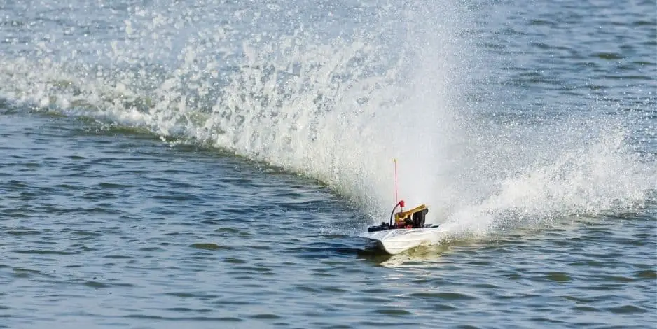 rc boat in saltwater